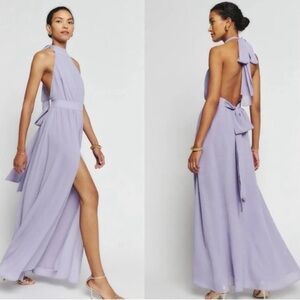 Reformation Andee Halter Slit Backless Maxi Dress- NEW WITH TAGS